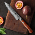 High End Damascus Steel Knives Razor Sharp Restaurant Kitchen Handmade Rosewood Handle Utility Knife