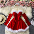 One Size New Fashion Worsted Solid A-Line Empire Waist Mini Dress Sleeves Club Spring Breathable Eco-Friendly Christmas Costumes