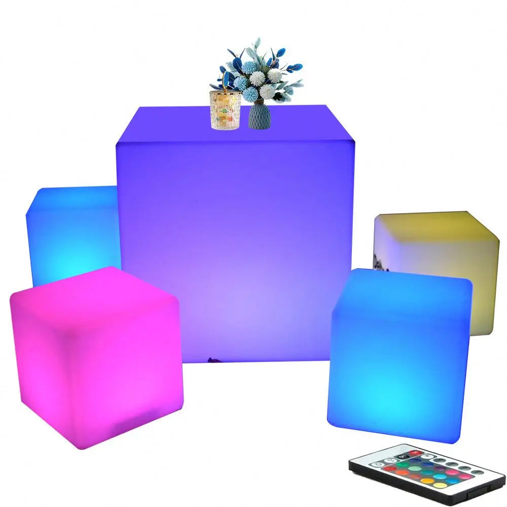 Modern RGB Lighting PE LED Bar Furniture Plastic Lounge and Sofa Chair for Dining Outdoor and Home Bar for Living Room Hotel