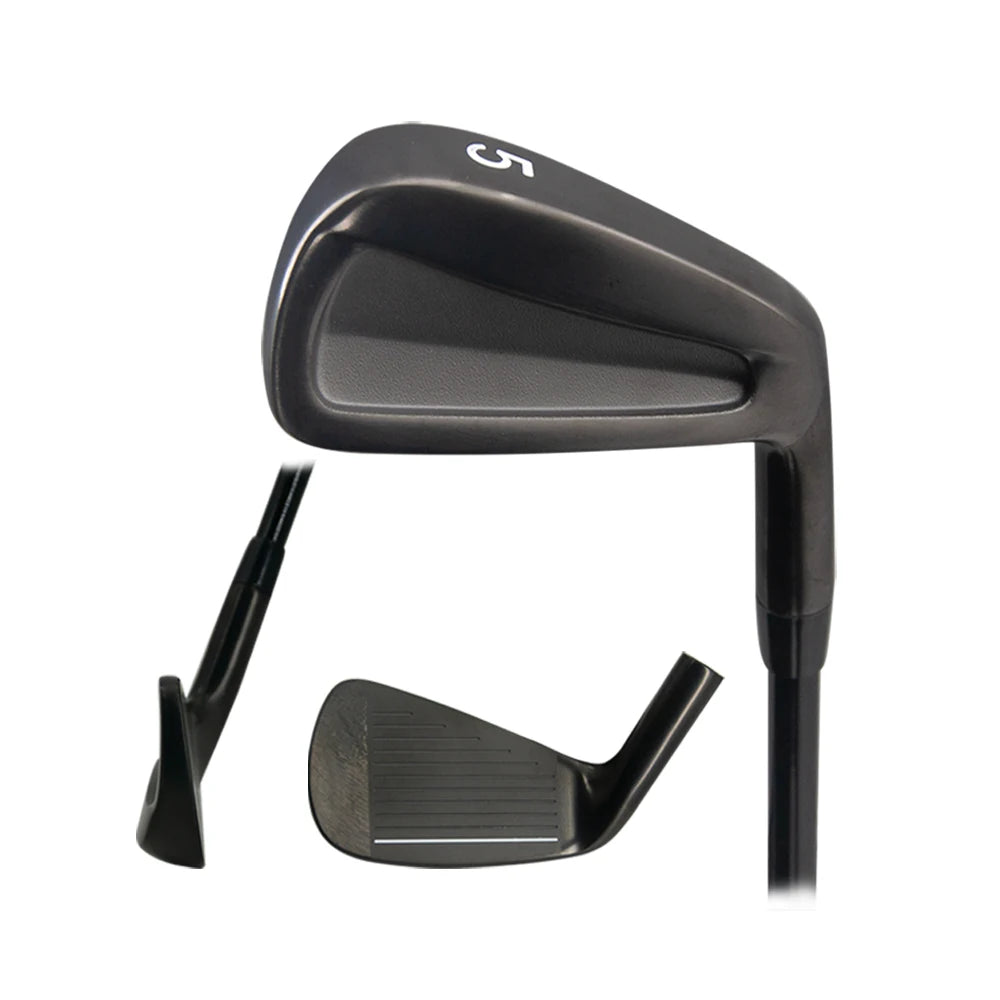 Mens Soft Right Hand Forged CNC Miled Golf Irons Set 4-9 PW Black Iron Head Club Targeted Golf Club Series