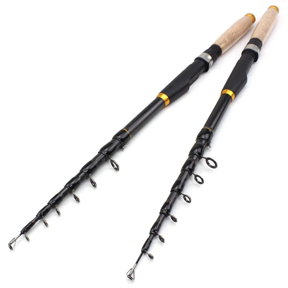 1.8m 2.1m 2.4m 2.7m 3.0m 3.6m Portable Carbon Fibre  Ultra Short Telescopic Fishing Rod Wholesalers Carbon Rod Fishing Rod