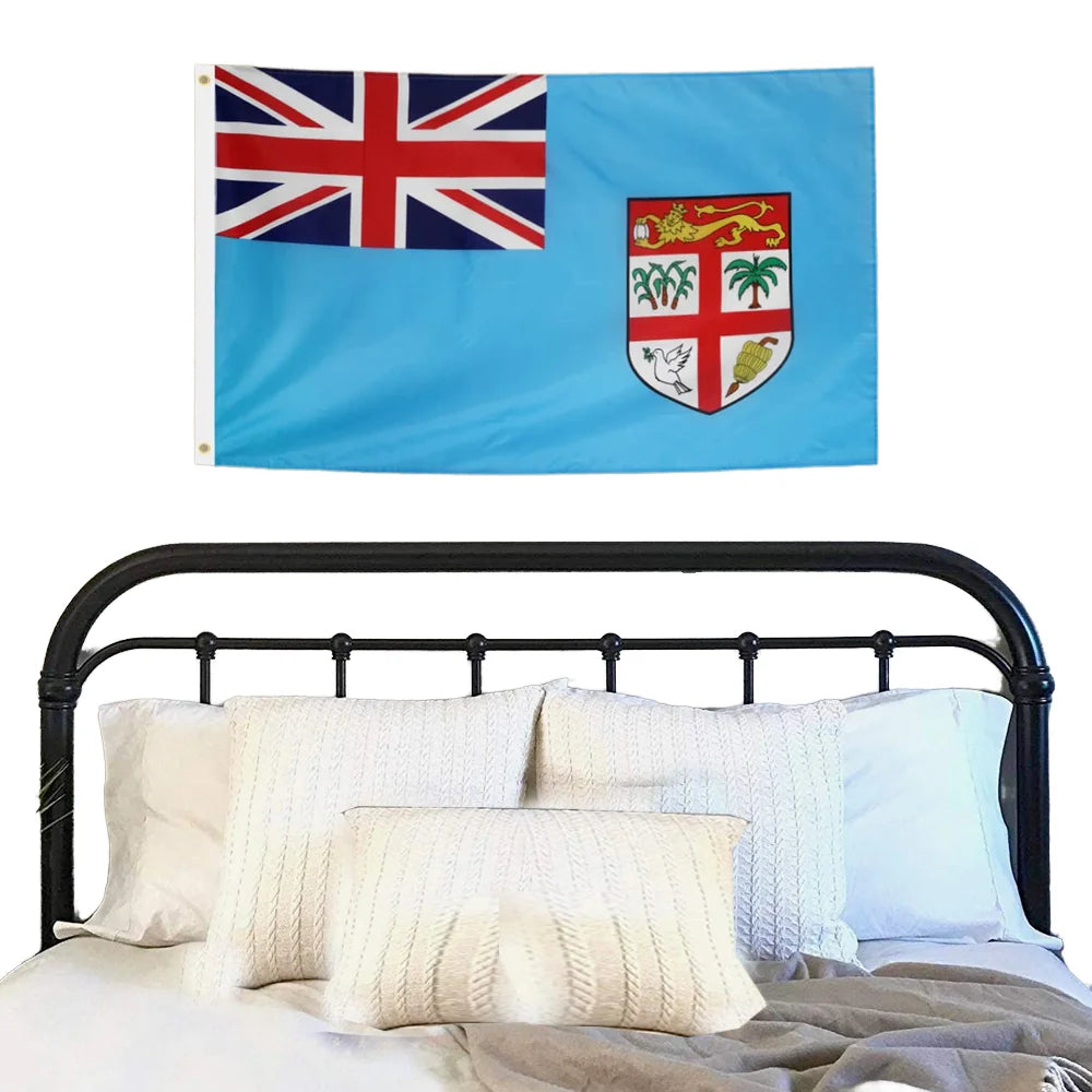 Promotional Product Banderas De Paises Wholesale Heat Resistant 3x5 ft 100%Polyester Custom  Fiji Flag