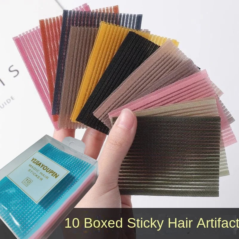 Ten-Piece Hair Extensions Adhesive Nylon Fringe Sticker 5cm Tape Shape Accessories for Bags Pad Patch Bangs on Packaging