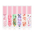 Wholesale 6 Colors Christmas Lip Gloss Makeup Custom Private Label Clear High Pigment Glitter Lip Gloss Oil