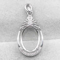 Sterling Silver 10*14mm Semi Mount Pendant Empty Frame Blank Support Setting S925 Base Holder Without Center Stone for DIY Inlay