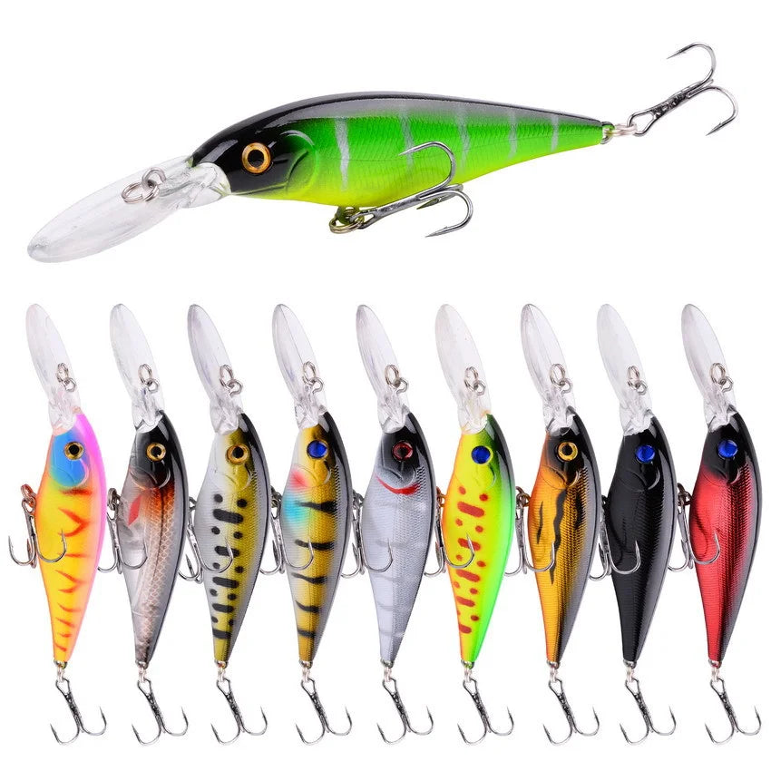 Economic ABS Plastic Artificial Long Tongue Crank Lure 10 Colors Fishing Bait for Bream for River Lake Stream Fishing