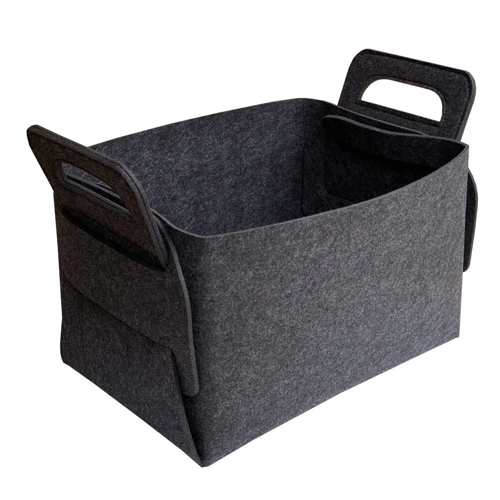 Bedroom Office Decoration Foldable Felt Storage Basket for Toys Laundry Decorative Portable Organizer with Handles