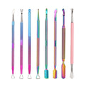Stainless Steel Titanium Coat  Manicure Pedicure Nail Art Tool Professional Rainbow Cuticle  Nail  Pusher
