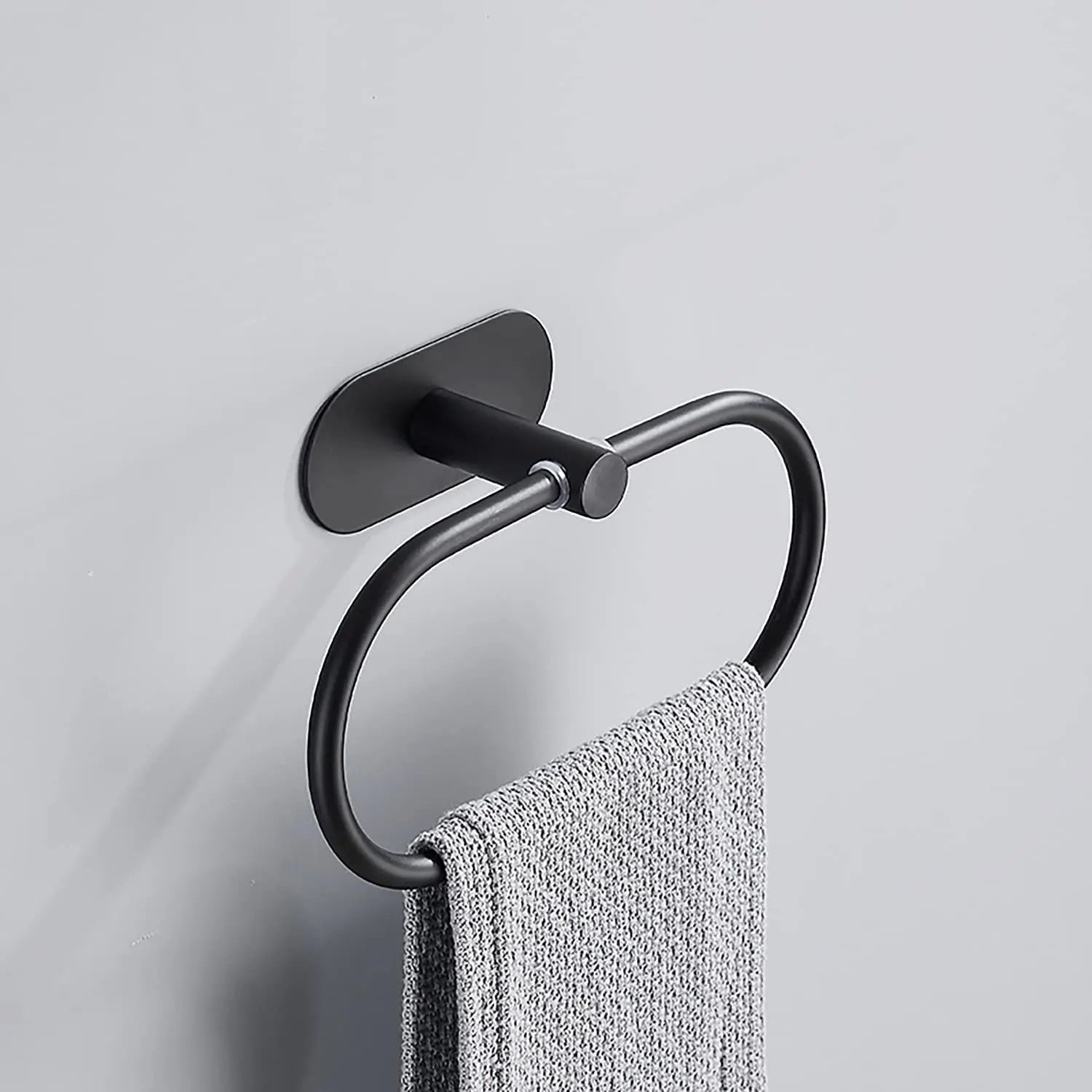 Jelos Fast Delivery Stainless Steel 304 Black Silver Hotel Wall-Mounted Towel Holder with Heater Modern Towel Ring