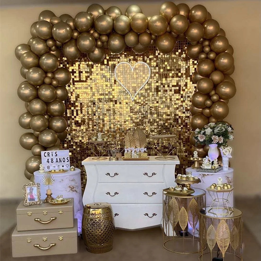 2026 Hot Sale Decoration Gold Sequin Shimmer Wall for Event