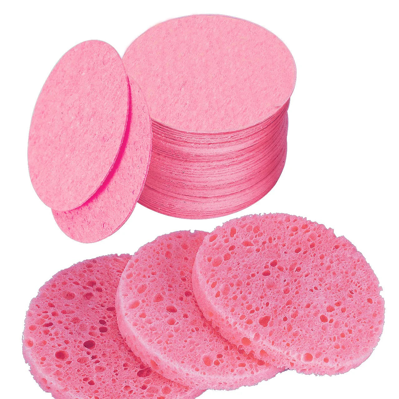 WOXIN Eco-Friendly Round Face Sponge Hot Sale Disposable Cellulose for Bath Facial Cleansing and Exfoliation Soft Texture