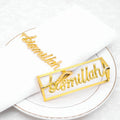 Hot Sale Metal Napkin Ring Holder Letter Bismillah Napkin Ring for Party