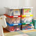 For Injection-Molded Rectangle Clear Toys Storage Box Portable Plastic Big Container 10-20L Capacity Multifunction Design