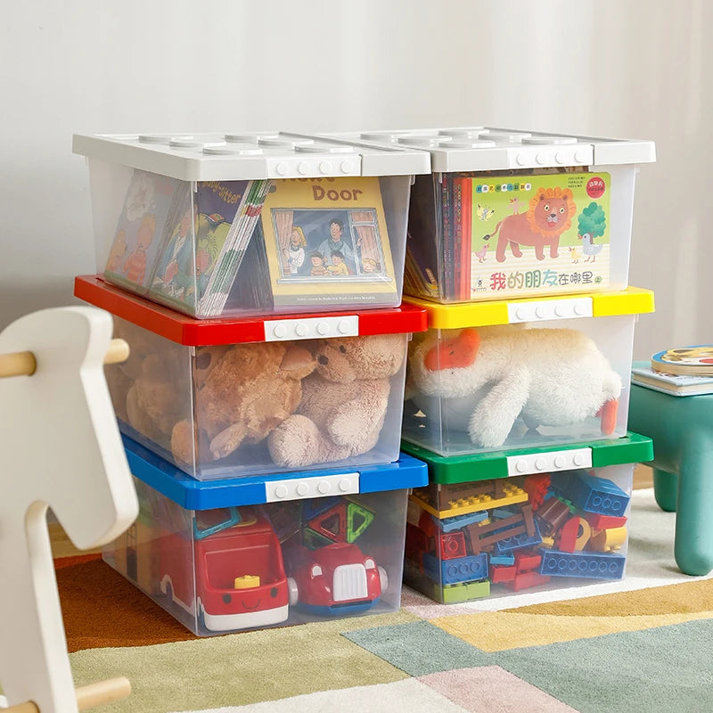 For Injection-Molded Rectangle Clear Toys Storage Box Portable Plastic Big Container 10-20L Capacity Multifunction Design