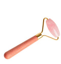 HZ Wooden Handle 100% Natural Jade Stone Skin Care Rose Quartz Jade Roller