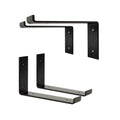 8 Inch 1/5'' Thick Cast Iron Rustic Industrial Black Metal Wall Shelving Supports Hidden Heavy Duty Floating L Shelf Brackets