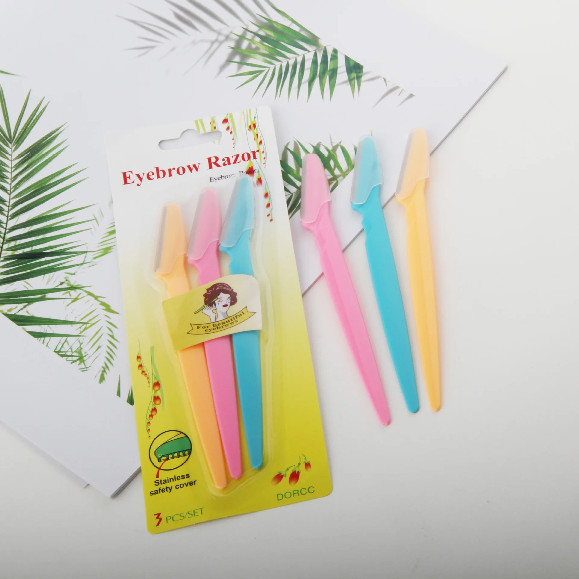 Wholesale Cheap Eyebrow Razor Hot Sale 3PCS Eyebrow Razor Trimmer with Cover Women Makeup Tools