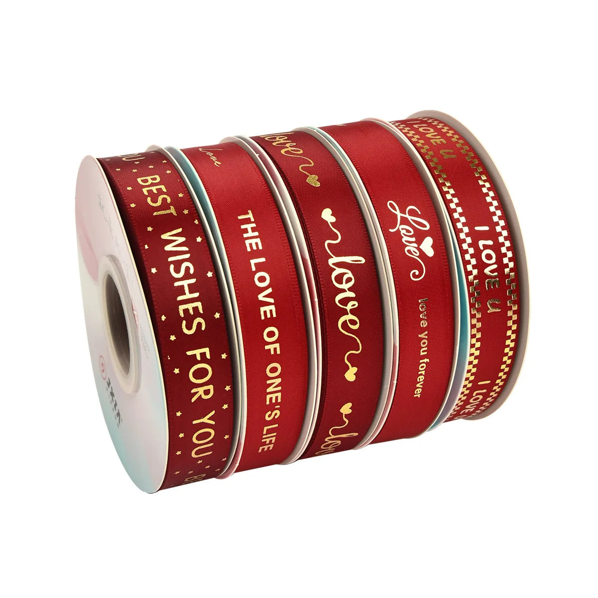 Custom 2cm Red Polyester Satin Ribbon Valentine's Day Ribbon for Flower Gift Box Package