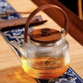 High Borosilicate Glass Hand-blown Japandi Style Teapot Infuser 800ml Eco-Friendly Explosionproof Healthy Clear Kettle Custom