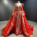 Jancember Rsm67079-1 Ladies Luxury High-Quality Red Carpet Lace Embroidery Red Evening Dress