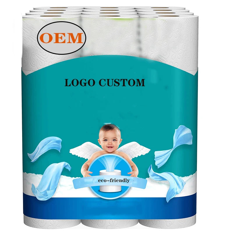 Toilet Paper Roll Standard Roll Size and Core 4-ply Toilet Tissue Eco-friendly Freely Sample
