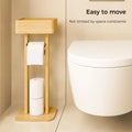 Modern Bamboo Rack for Toilet Paper and Towel with Storage Stand Holder for Bathroom