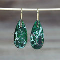 Natural Imperial Jasper Earrings for Women's Fashion Jewelry 18k Gold Plated Ear Hook Dainty Gemstone Boho Earrings