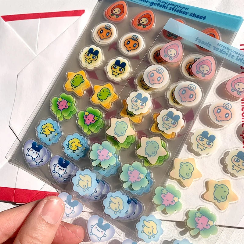 Personalized Cartoon Clear Die Cut Waterproof Adhesive Holographic Vinyl Custom Kiss Cut Sticker Sheet