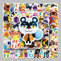 50PCS Cute Animal Pattern Fun Personality Animal Crossing: New Horizons Sticker Guitar Refrigerator Desktop Sticker