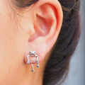 2025 Classical Ethnic Style Distressed Stud Earrings Vintage Gold Plated Frog Earrings for Women