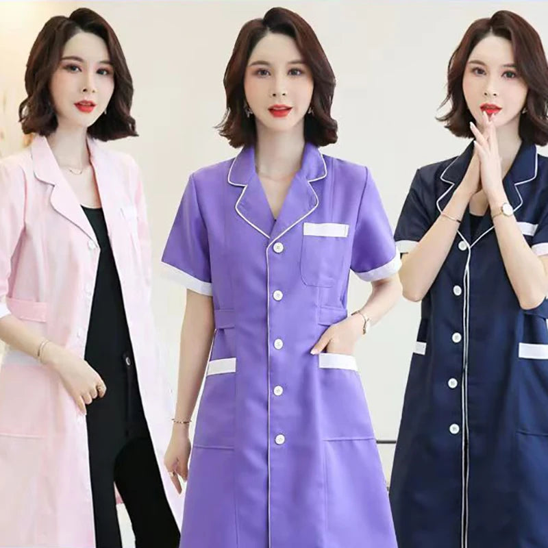 Women Beauty Salon Uniform Nurse Coat Nursing Coat