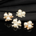 AA01476 Wholesale Little Diy Jewelry Findings Alloy Craft Headwear Accessories Garment Flower Shape Pearl Rhinestones