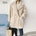 Wholesale Lamb Fur Coat Women Winter Mid-length Fur Coat Sheep Shearing Coat Korean Style Suit Collar Loose New