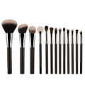 Custom Logo 13pcs Professional Makeup Brush Set Soft Synthetic Hair Black Blue White Plastic Handle Kabuki Vegan Face Concealer