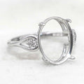 Sterling Silver 10*14mm Semi Mount Ring Frame Empty Blank Support Setting S925 Base Holder Without Center Stone for DIY Inlay