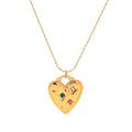 Wholesale Women Fashion Jewelry Romantic Diamond Heart Necklace Waterproof Gold Plated Stainless Steel Pendant Necklace