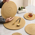 Thickened Bowl Pan Dish Cotton Linen Thread Kitchen Tableware Heat Insulating Mat Restaurant Dinner Round Braided Pot Placemat