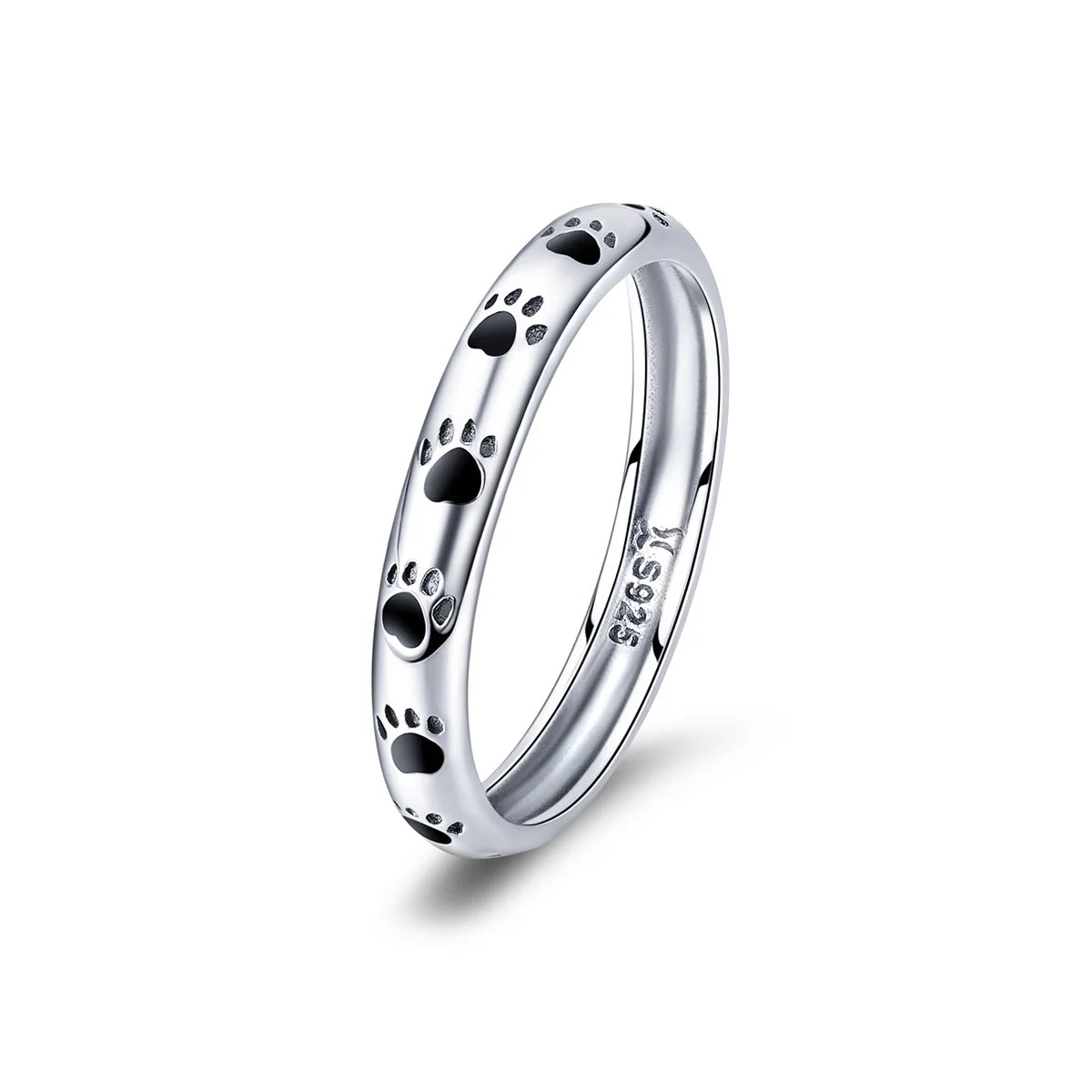TOP Sale 925 Sterling Silver Dog Cat Pets' Footprint Finger Rings for Women Fashion Party Ring Anel Jewelry Gift SCR445