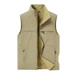 Custom Logo Men's Reversible Fleece Vest Double Sided Thermal Winter Sleeveless Jacket with Multiple Pockets for Outdoor