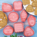 Cartoon Ice Cream Cake Cookie Cutters Molds Kid-Friendly Plastic Pastry Tools Set Boxed for Birthday Party Valentine's Day Day