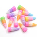 100pcs Kawaii Gradient Gold Resin Mini 3D Unicorn Horn Flat Back Cabochons for Hair Bow Centers DIY Scrapbooking Decor