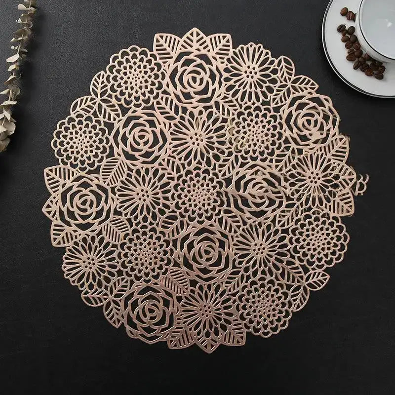 Wholesale Round Dining Placemats Round Table Placemats PVC Placemats for Table Decor Hollow