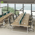 Modern Convertible & Extendable Wooden Office Workstation Long-Working Desk Furniture Solution From Guangzhou Panel Wood Style