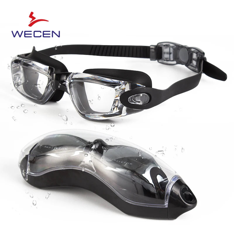 Custom Acceptable for 1000AF Anti-Fog UV Protection High Definition Rainbow Coating Swim Goggles for Adult Men Silicone Straps