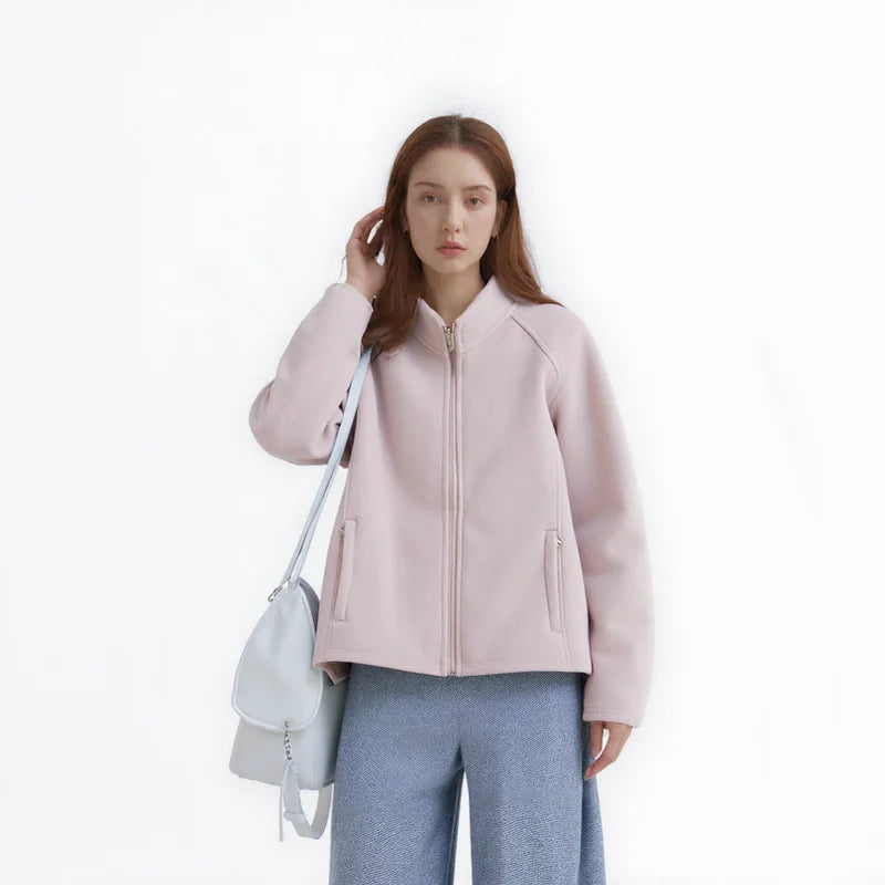 Women Clothes Women's Heavyweight Polar Fleece Stand Collar Jacket With Lined Relaxed Fit for Cold Weather
