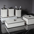 Modern Luxury Square Leather Bathroom Accessory Set Selling Separately Soap Dispenser for Home or Hotel Decoration
