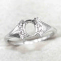 Sterling Silver 5*7mm Semi Mount Ring Frame Empty Blank Support Claw Setting S925 Base Holder Without Center Stone for DIY Inlay