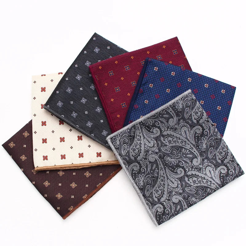 Floral Patterned Pocket square Men's Handkerchief Wedding Hanky for Banquets Accessories