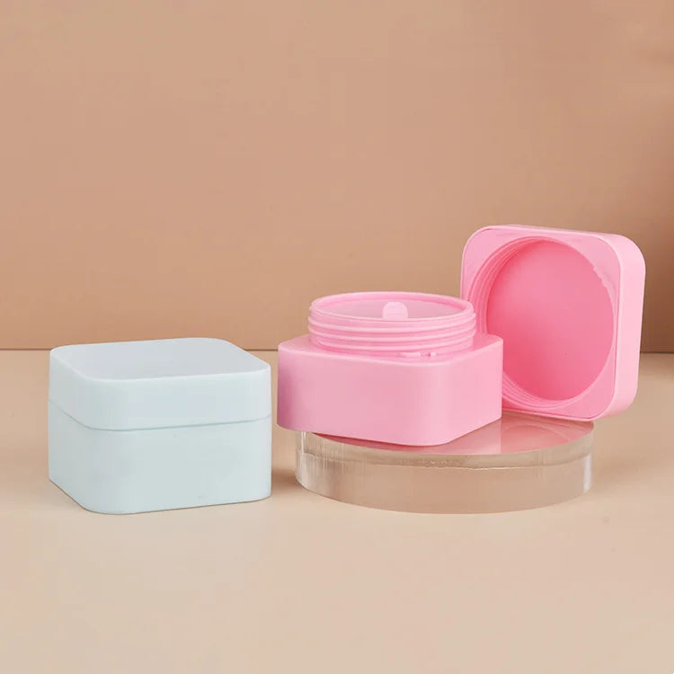 Hot Sale White Black pink Blue square Face Care Skincare Packaging 5g 10g 20g 30g 50g Empty Cosmetic Plastic Cream Jar