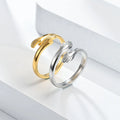 Hot Selling Gold Stainless Steel Adjustable Custom Logo Hug Ring Jewelry Valentine's Day Gift Acier Inoxydable Bijoux
